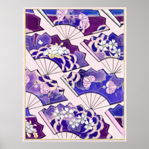 Japanse traditionele ventilatoren poster