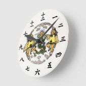 Japanse trekkermuurklok, leuk aan de hemel ronde klok (Hoek)