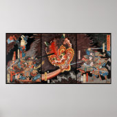  Japanse triptych: Samurai vs. Oni King Poster (Voorkant)