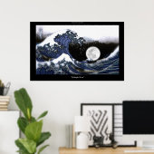 Japanse tsunami Wave na Hokusai Art Poster (Thuiskantoor)