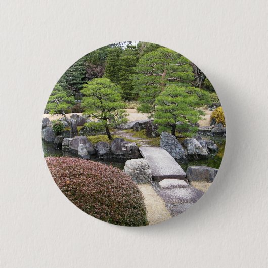 Japanse tuin 日 庭 園 ronde button 5,7 cm (Voorkant)