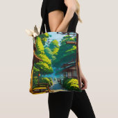 Japanse Tuin Buiten Café Tote Bag (Dichtbij)