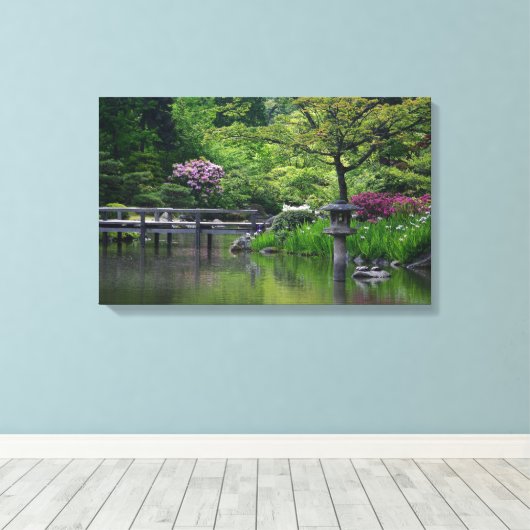 Japanse tuin canvas afdruk (Insitu (Houten vloer))