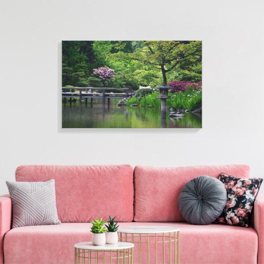Japanse tuin canvas afdruk (Insitu (Woonkamer))