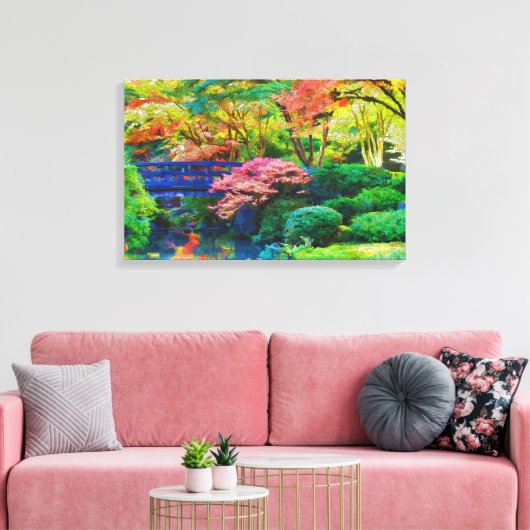Japanse tuin canvas afdruk (Insitu (Woonkamer))