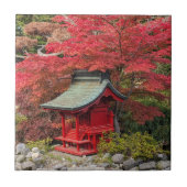 Japanse tuin en herfstbladeren tegeltje (Voorkant)