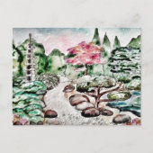 Japanse tuin feestdagenkaart (Voorkant)