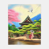 Japanse tuin fleece deken (Voorkant)