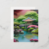 Japanse tuin folie feestdagen briefkaart (Voorkant / Achterkant)