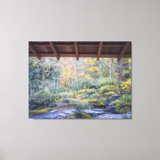 Japanse Tuin in de herfst Canvas Afdruk (Voorkant)