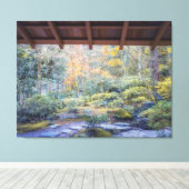 Japanse Tuin in de herfst Canvas Afdruk (Insitu (Houten vloer))