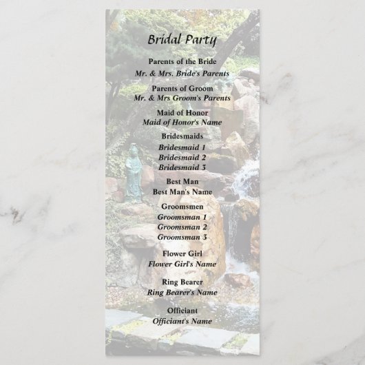 Japanse tuin in de herfst programmakaart (Achterkant)