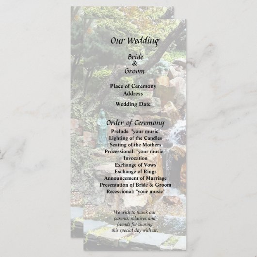 Japanse tuin in de herfst programmakaart (Voorkant / Achterkant)