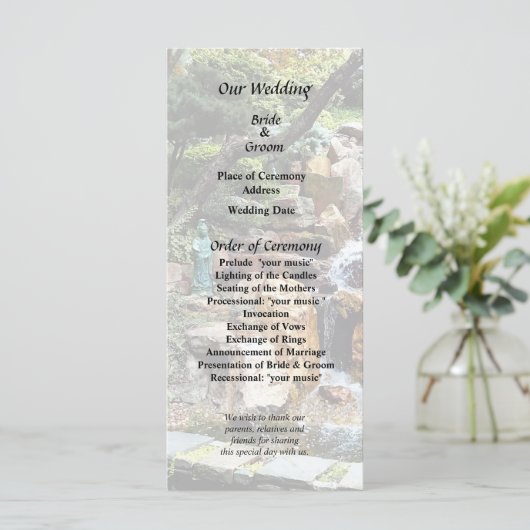 Japanse tuin in de herfst programmakaart (Staand voorkant)