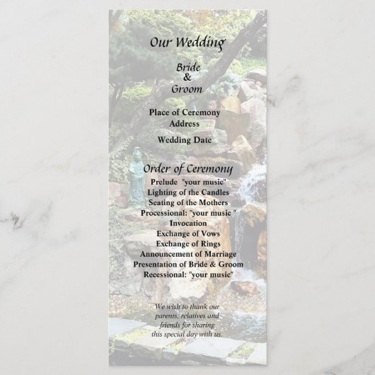 Japanse tuin in de herfst programmakaart (Voorkant)