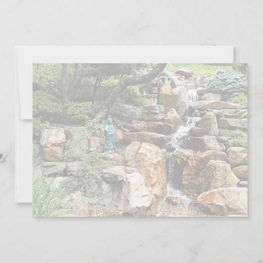 Japanse Tuin in Herfst Bruiloft Benodigdheden Kaart (Achterkant)