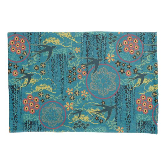 Japanse tuin in het Blauwgroen Kussensloop (Voorkant)