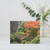 Japanse tuin in het najaar van het Briefkaart (Staand voorkant)