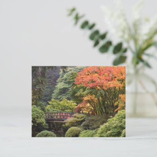Japanse tuin in het najaar van het Briefkaart (Staand voorkant)