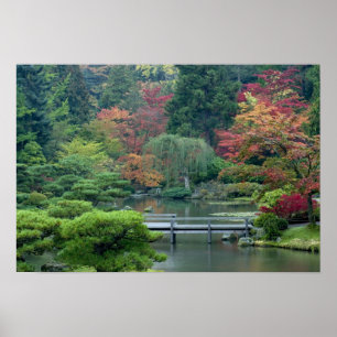 Japanse tuin in het Washington Park Poster