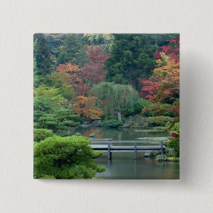 Japanse Tuin in het Washington Park Vierkante Button 5,1 Cm