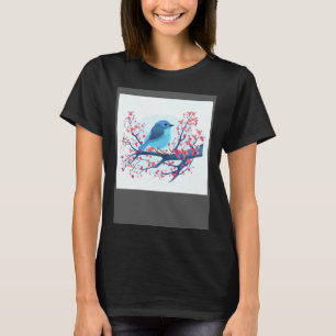 Japanse tuin in volle bloei Tranquile tweets blau T-shirt