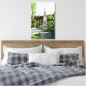 Japanse Tuin Ingepakt Canvas Afdruk (Insitu (Slaapkamer))