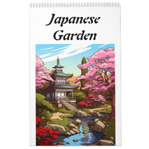 Japanse tuin kleur het zelf kalender