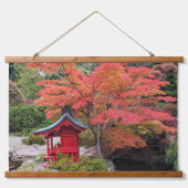 Japanse Tuin Kleurrijke Herfstbladeren Hangend Wandkleed (Voorkant)
