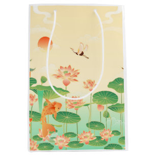 Japanse Tuin Koi Vijver en Waterlelies Kunst Medium Cadeauzakje