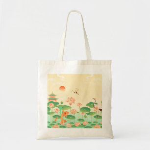 Japanse Tuin Koi Vijver en Waterlelies Kunst Tote Bag