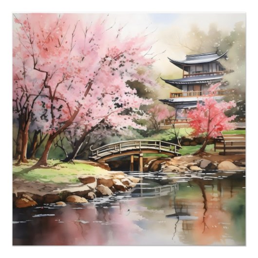 Japanse Tuin Lente Foto Afdruk (Voorkant)