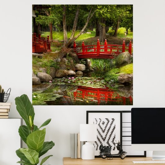 Japanse tuin - Meditatie Poster (Thuiskantoor)