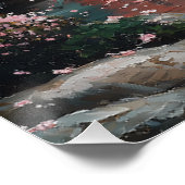 Japanse tuin met koi en kersenbloesems perfect poster (Hoek)