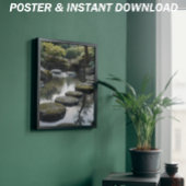 Japanse tuin met stenen, water en Planten Poster