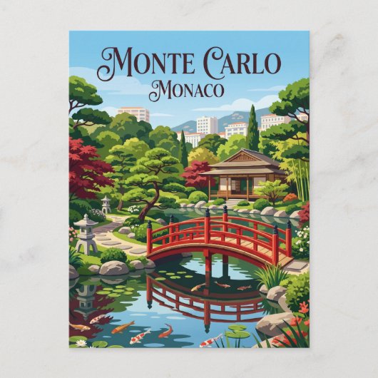 Japanse Tuin Monaco Briefkaart (Voorkant)