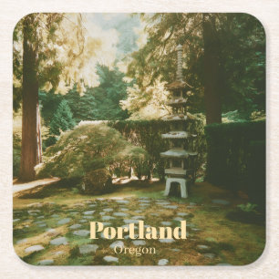 Japanse Tuin, Portland, Oregon Souvenir Kartonnen Onderzetters