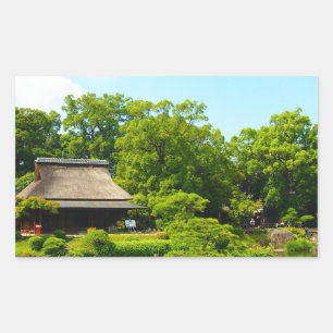 Japanse tuin rechthoekige sticker