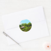 Japanse tuin ronde sticker (Envelop)