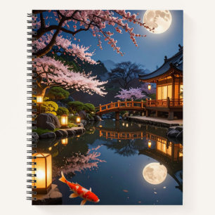 Japanse Tuin Spiraal Notebook met Maanlicht Notitieboek