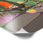 Japanse tuin tijdens zonsondergang foto afdruk (Hoek)