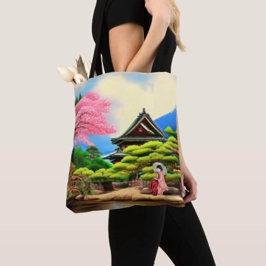 Japanse tuin tote bag (Dichtbij)