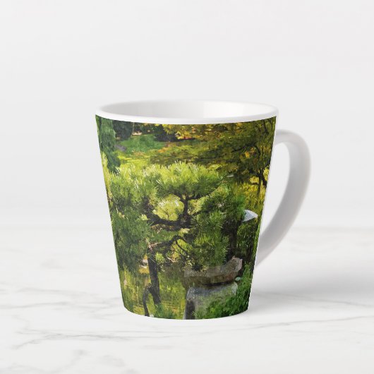 Japanse Tuin - Traditionele Esthetiek Latte Mok (Rechterhoek)