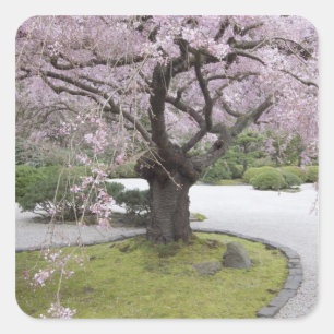 Japanse tuin van Portland, Portland, Oregon, Vierkante Sticker