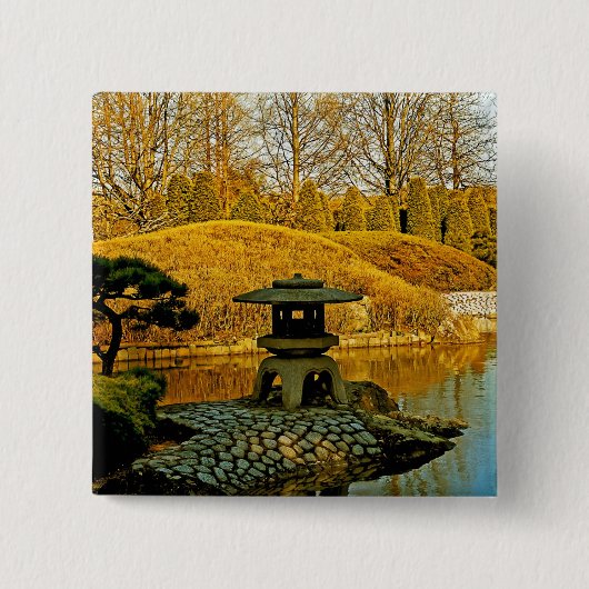 Japanse Tuin Vierkante Button 5,1 Cm (Voorkant)