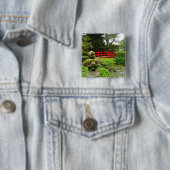 Japanse tuin vierkante button 5,1 cm (In situ)