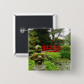 Japanse tuin vierkante button 5,1 cm (Voorkant /achterkant)