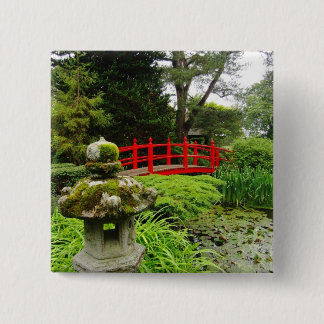 Japanse tuin vierkante button 5,1 cm