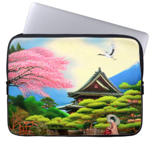 Japanse tuinarchitectuur laptop sleeve