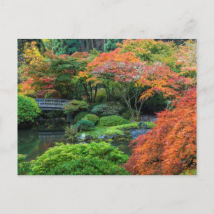 Japanse tuinen in de herfst in Portland, Oregon 3 Briefkaart